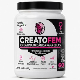 CreatoFEM | Creatina para Mujeres | Creatina Monohidratada + Inositol, Ácido Fólico, Arándano Rojo, Vit B9 y Miel de abeja orgánica | Pre entreno y Po