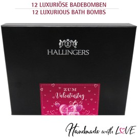 Hallingers For Valentine's Day - Aus Liebe 12 Bath Bombs Gift Set with Twelve Bathbombs as a Gift for Valentine's Day (Set) - Advent Calendar Novelties & Advent Calendar Fill | Congratulations Year