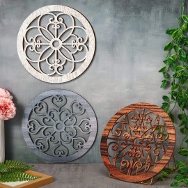 Blulu 3 Pieces Thicken Rustic Wall Decor Farmhouse Wall Art Decor Wood Hangin...