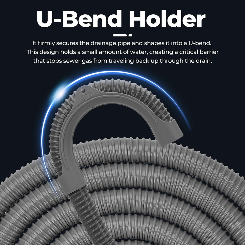 Funmit 12Ft Universal Washing Machine Drain Hose Flexible Extension Hose