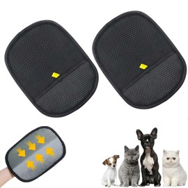 HOLDAWN 2Pack Pet Hair Removal Glove, Reusable Electrostatic Cat & Dog Hair Remover Gloves for Couch, Carpet, Furniture & Car