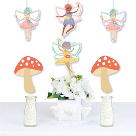 Big Dot of Happiness Let’s Be Fairies - Mushroom Decorations DIY Fairy Garden Birthday Party Essentials - Set of 20