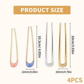 Set of 6 French Hair Pins, U-shaped Hair Pins, Metal Clips for Elegant French Twist, Hairpin Clips for Women, High-Quality Hairpins for Stylish Hairstyles and Hair Accessories