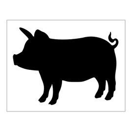 Pig 2 Stencil Piglet Standing Farm Animal Silhouette Design 8" x 10" Reusable Plastic Sheet S1170