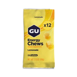 GU Energy Chews, Lemonade Energy Gummies with Electrolytes, Dairy-Free, On-The-Go Energy for Any Workout, 12 Bags (24 Servings Total)