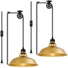 Lomoky Plug in Gold Pendant Light, Mid Century Hanging Lights