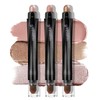 LUXAZA PRO Brown Eyeshadow Stick Makeup 3PCS Set, Neutral Shimmer