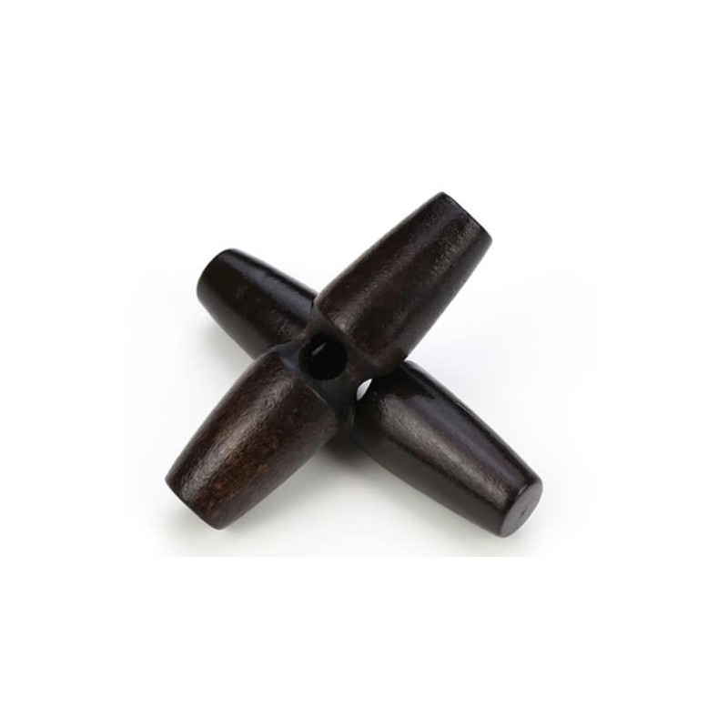 Pack of 12 Toggle Buttons Black Brown 30 mm Toggle