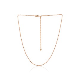 SEA OF ICE Collar ajustable de plata de ley de 1 mm con eslabones trenzados de Singapur para mujer, talla 22 pulgadas, Italia, nueva colección, Metal