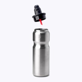 tiibo Vacuum Insulated Stainless Steel Bike Water Bottle, Double Wall, No-Squeeze, Fast Flow Sport Nozzle, Designed for Cycling, Biking, Fitness & Sports, Fits Most Bike Cages (Brushed, 17OZ)