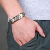 JFUME Magnetic Bracelets for Men, 18K Gold Plated with Silver