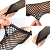 BLUPLE Black Fishnet Gloves Women's Lace Fingerless Gloves with Finger