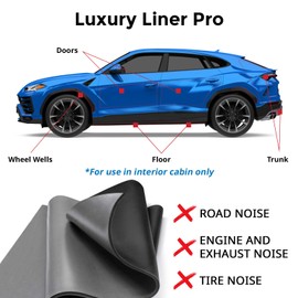 Second Skin Luxury Liner Pro - 2 in 1 Sound Insulation for Cars - Mass Loaded Vinyl and Closed Cell Foam - MLV Noise Barrier Made in USA (2 Sheets)