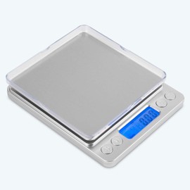 mafiti MK200 Digital Kitchen Scales Stainless Steel 0.1g/3kg Multifunctional Food Scales Kitchen Weight (Silver)