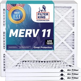 Filter King 12x12x1 Air Filter | 6-PACK | MERV 11 HVAC Pleated A/C Furnace Filters | MADE IN USA | Actual Size: 11.5 x 11.5 x .75"