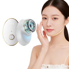 Facial Beauty Device, EMS Vacuum Negative Pressure Suction, External and Inner Attack Lift Care, 7 Colors Light Beauty, Beautiful Face Line, Small Face, Lift Care, EMS 3 Levels of Adjustment, Clear