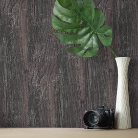 WAVAPAL Faux Dark Grey Wood Product Peel and Stick Flat Contact Paper Vinyl Flooring Floor Sticker Wood Wall Panels Flooring for Living Room Bedroom Kitchen 36" X 6" 15PCS