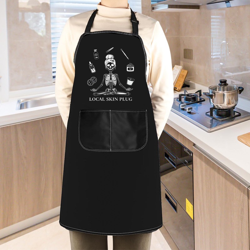 WCGXKO Local Skin Plug Kitchen Apron Skincare Dermatologist Esthetician Gift