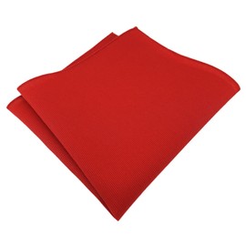 TigerTie - High-quality pocket square made from 100% cotton in plain colour, pocket square 26 x 26 cm, Red Traffic Red