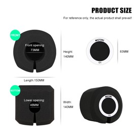 Micfuns C1 Professional Microphone Windscreen Wind Shield Pop Filter, Acoustic Filter for 1.77 inch-2.36 inch Recording Studios Microphones (Black)