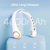 GULAKI White Rechargeable Neck Fan with 3800RPM Motor 3 Speed