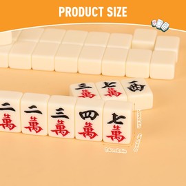 YANGUN Mini Mahjong Set, Mini Majong, 144 Tiles Chinese Traditional Mahjong Set with Carrying Travel Case, Mahjong Set Portable with 2 Dice,Classic Mahjong Game Set for Family Leisure Time Travel Game