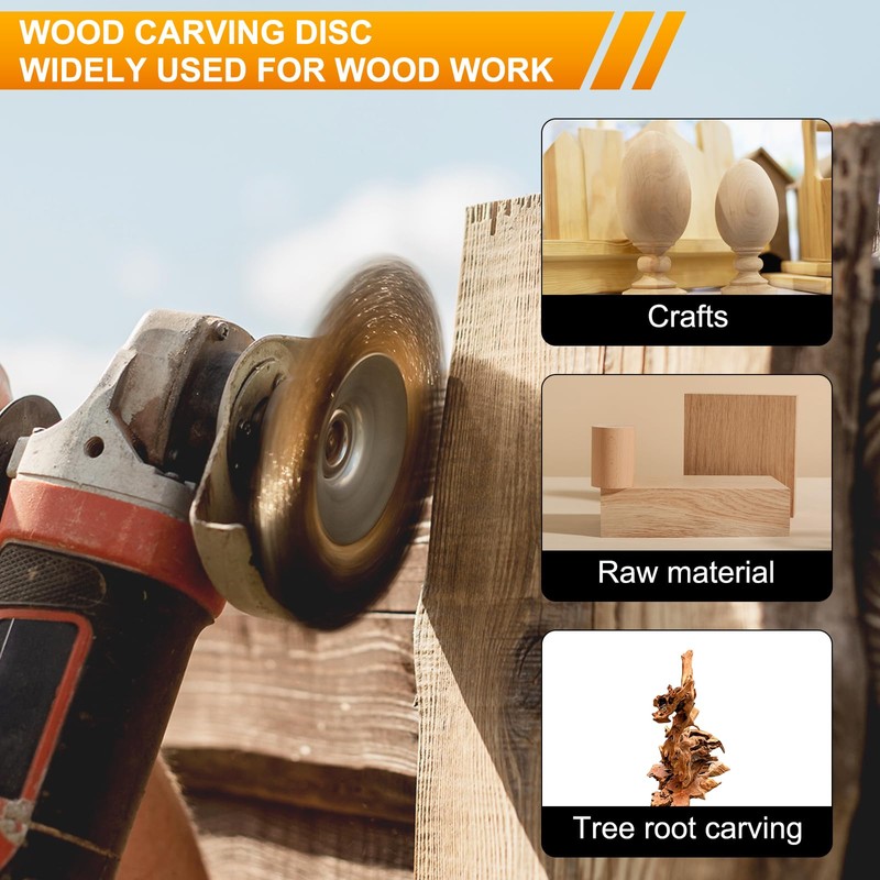 HARFINGTON 3Pcs Wood Carving Disk Grinder Wheel 4" Rotary Tool