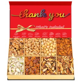 Luxurious Treats Gourmet Nuts Tray Thank You Gift Basket for Appreciation, Healthy Snack Box for Him, Her, Office Staff