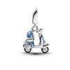 Manyilus Blue motorcycle scooter Charm Pendant Beads 925 Sterling Silver