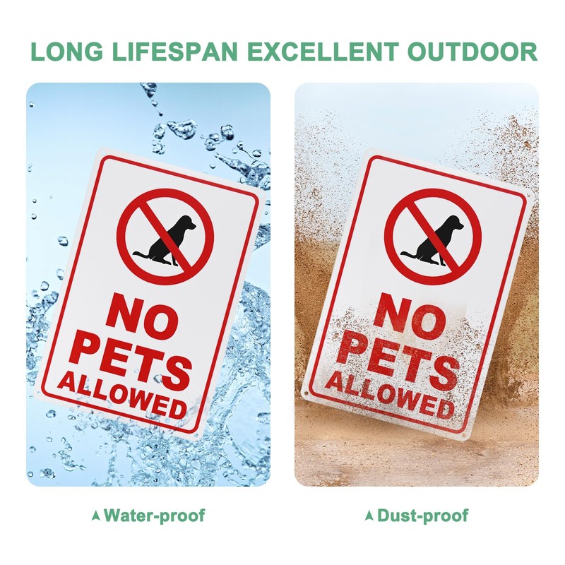 M METERXITY 2-Pack No Pets Allowed Sign, 12 x 8