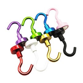 RINGSUN Magnetic Hooks, 8-Pack Strong Magnetic Hook Cruise Heavy Duty, Neodymium Magnets with Hooks Hanging for Fridge Home Office Kitchen