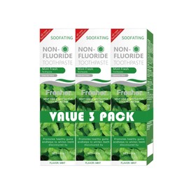 Mint Floavour Non-Fluoride Cleaning Toothpaste Breath Fresh Kids Friendly Teeth Whitening SLS Free Non-Toxic 4.23oz-3Pack