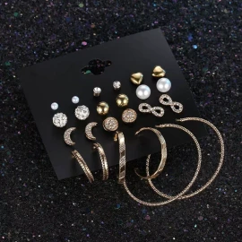 Deluxe 12x Set Aretes Pendientes Joyería Mamá, Abuela, Novia, Mujer
