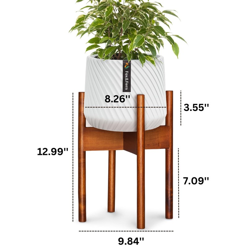 Fox & Fern Mid Century Plant Stand — 8 Inch
