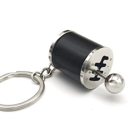 stymart Shifter Gear Keychain, 6 Speed Gear Box Shifter Keychain Key chain Ring, Mini Car Gear Shift Stick Knob Keyring, Car Key Fob Keychain Accessories(Black)
