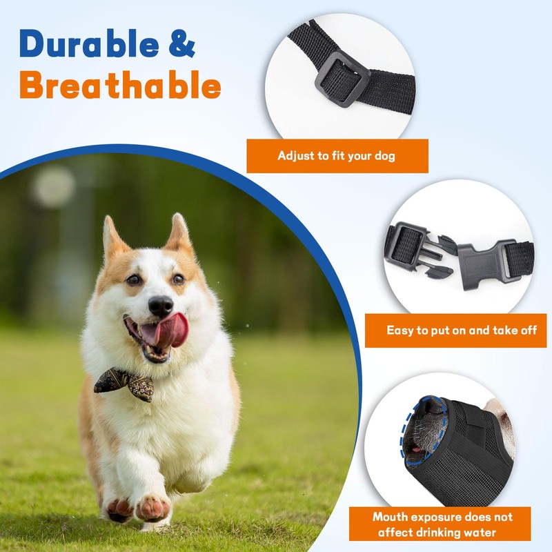 Dog Muzzle for Puppy Medium Large Sized Dog, Drinkable Soft