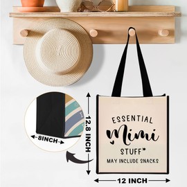 Mimi Gifts First Time Grandma Gifts Canvas Tote Bag Best Grandma Gifts Utility Grocery Bag Gifts Ideas for Grandma Granny Abuela Memaw Friend Sister Bestie Nana Women Female Her Birthday Christmas