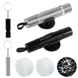 Sandiyago Pack of 2 Seat Belt Cutter, Emergency Hammer, 2-in-1 Emergency Hammer Car with Seat Belt Cutter, Safety Hammer with Test Glass for Practice, Emergency Hammer Car with Seat Belt Cutter for