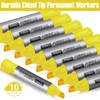 Fuutreo 10 Pack Jumbo Permanent Markers Bulk Large Chisel Tip