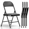 Nazhura 4 Pack Folding Chairs, Fabric Dining Chair Set with