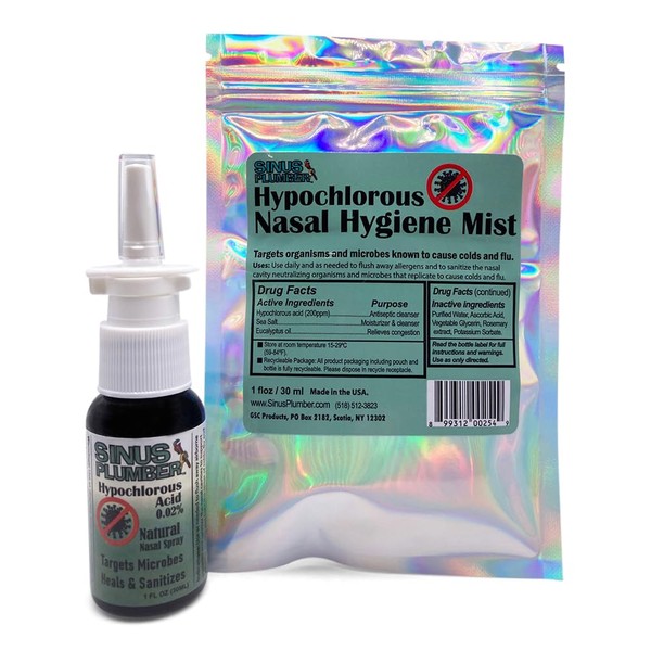 Sinus Plumber Antimicrobial Nasal Spray Removes Bacteria with Electrolyzed Water