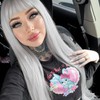Lady Hanne Long Straight Wig With Bangs Grey Silvery Silky
