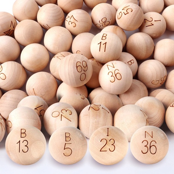 GSE 7/8-Inch Solid Wooden Replacement Bingo Balls for Parties, Bingo Nights, Prize Raffles