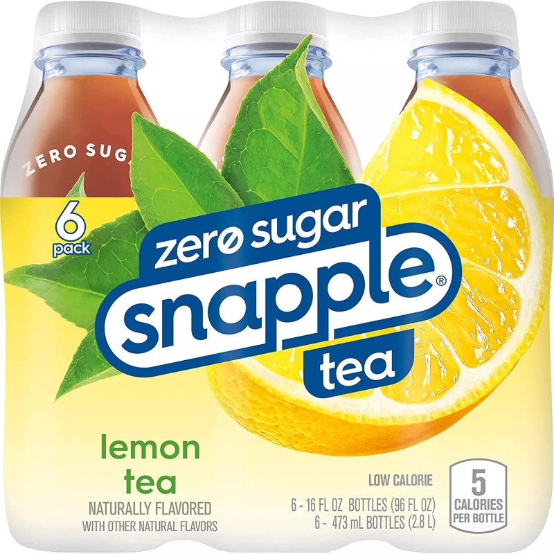 Snapple Zero Sugar Diet Lemon Tea 16 oz Bottles (Pack