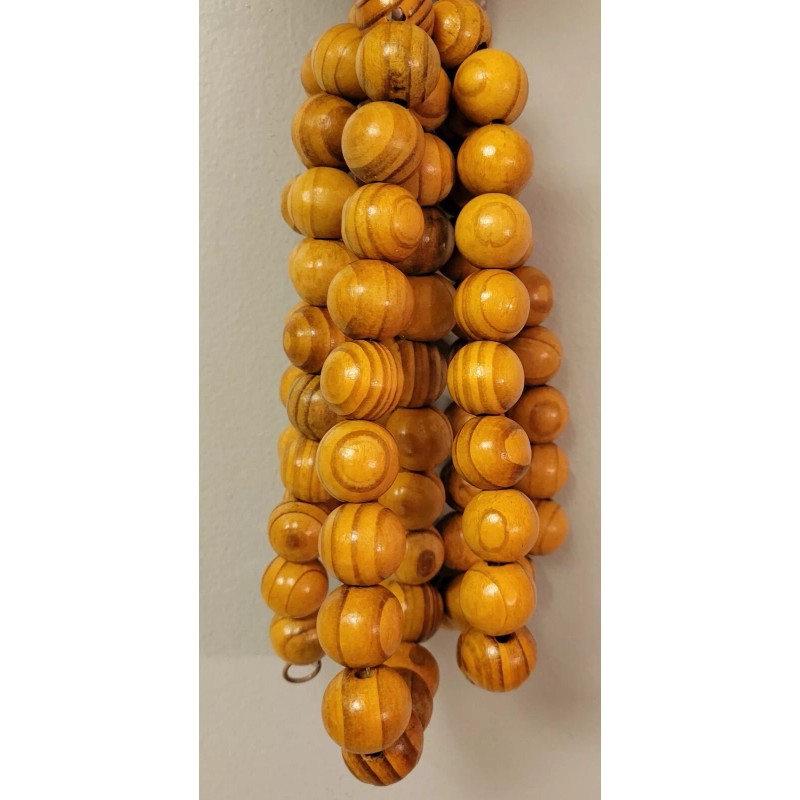 Cracker Barrel Brown Wood Bead Garland 6’ Christmas Beaded Wooden