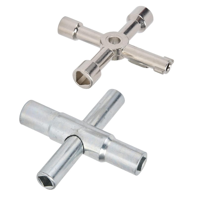 CYTGOUPER 2Pcs 4 Way Sillcock Key, Stainless Steel Portable Sillcock