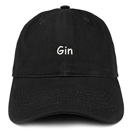Trendy Apparel Shop Gin Embroidered 100% Cotton Adjustable Cap Dad Hat - Black