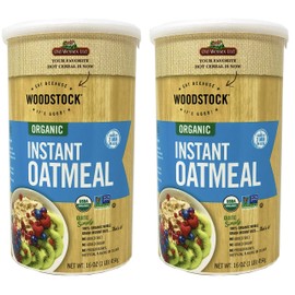 Woodstock Organic Instant Oatmeal 16 Ounce (Pack of 2) Whole Grain Organic Non-GMO Instant Hot Cereal