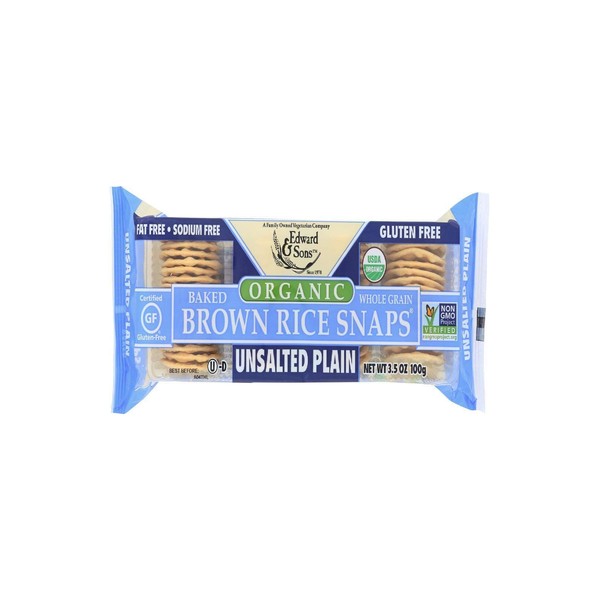 Edward & Sons Brown Rice Snaps Unsalted Plain - 3.5 oz