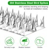 60 Pack Stainless Steel Squirrel Spikes for Bird Feeder, 60